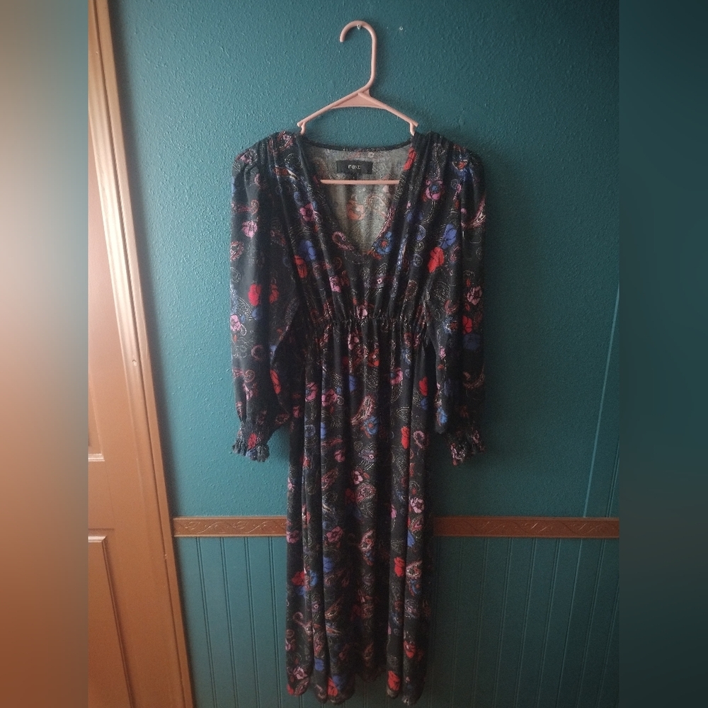 Next Paisley Whimsy Floral Long Sleeve Midi Dress